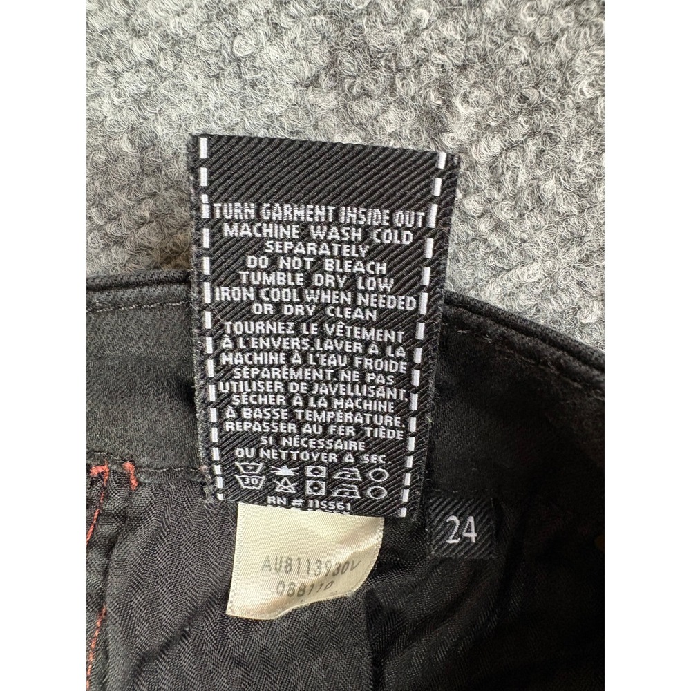 7 For All Mankind b(air) High Waist Ankle Skinny Jeans Black Velvet Stripe 24 - Picture 8 of 10